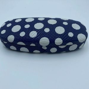 Eye Or Sunglass Hard Case Polka Dots Blue & White